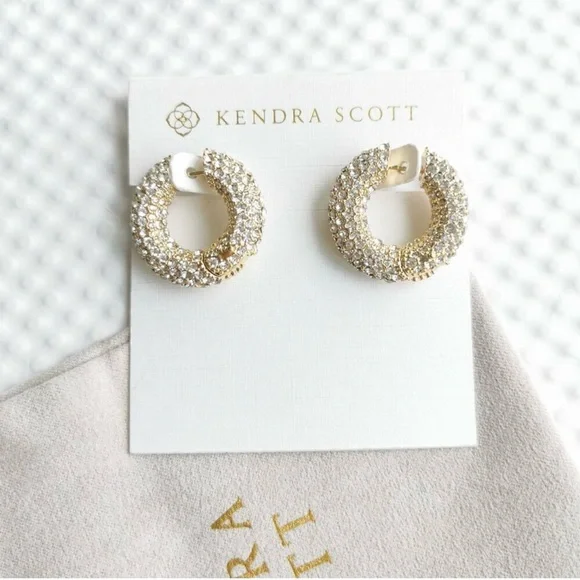 Kendra Scott Sparkling Gold and Silver Hoops - Picture 1 of 3
